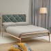 Electroplated Gold Metal Upholstered Bed